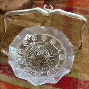 Vintage Elegant Davidson BlackBerry Prunt with Silver Plated Caddy/Holder